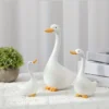 3pcs Art Deco Goose Resin Statues